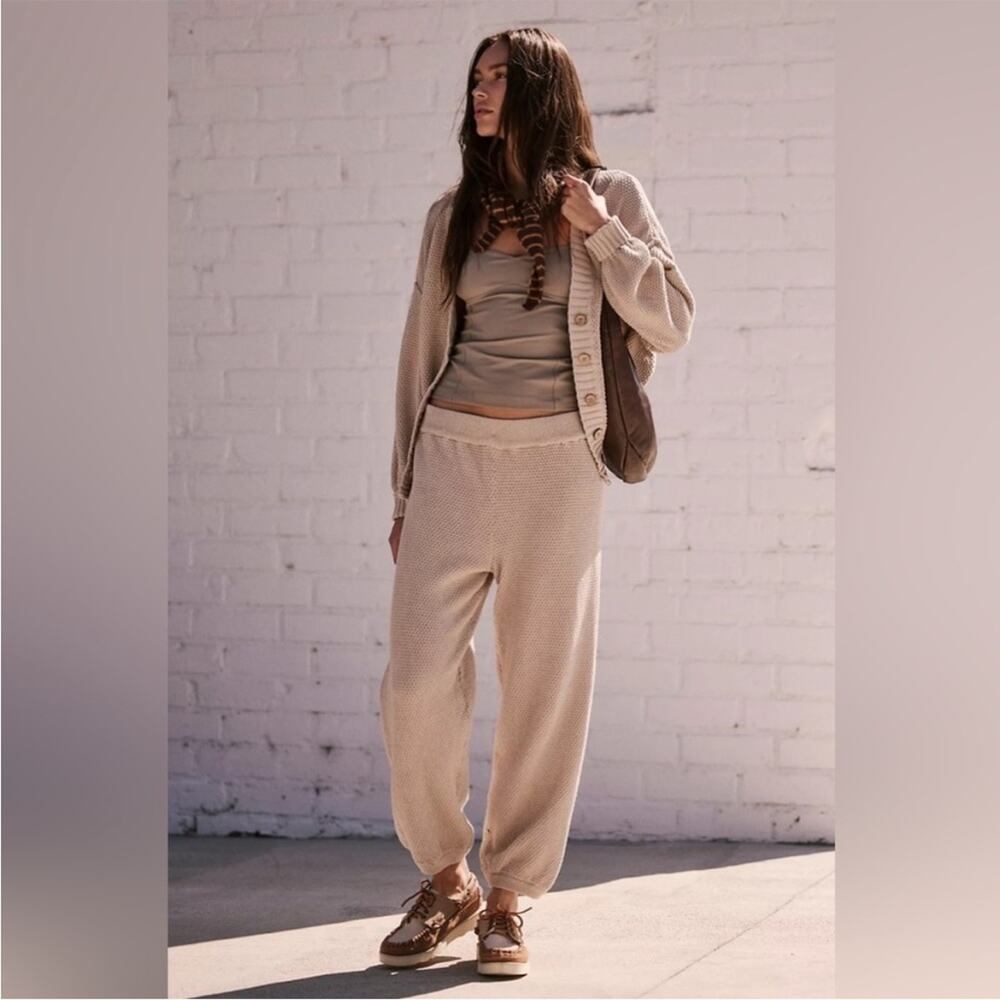 Free people beach Hailee knit balloon barrel leg pants size large